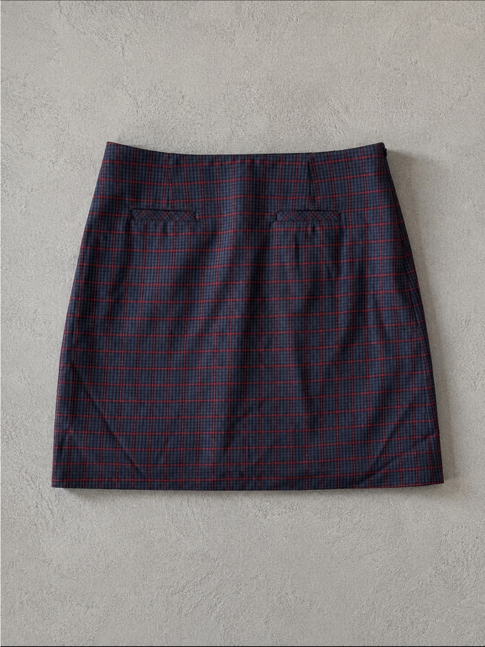 NWT Jacob Plaid Mini Skirt in Navy and Red pattern in size XS